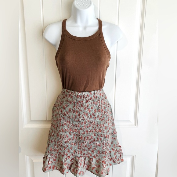 ANA Chocolate Brown Ribbed Knit Semi-Cropped Tank Top Sz Small in EUC - Picture 1 of 6